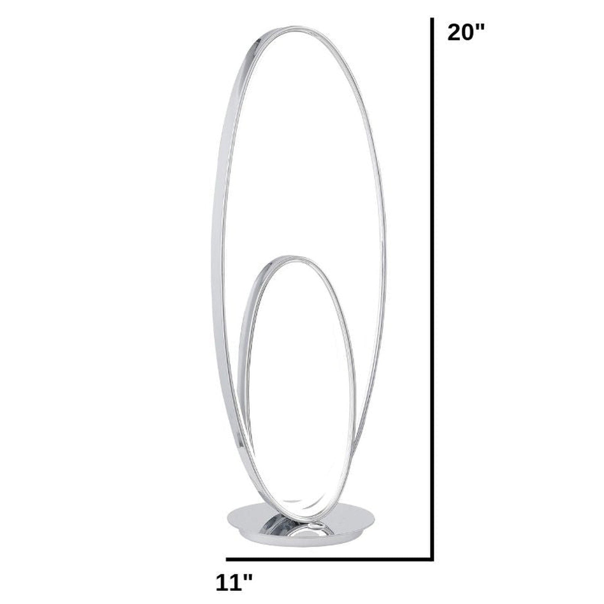 Milan Chrome Table Lamp - LED Strip with Touch Dimmer | 20W Aluminum Silica Lamp by Finesse Decor