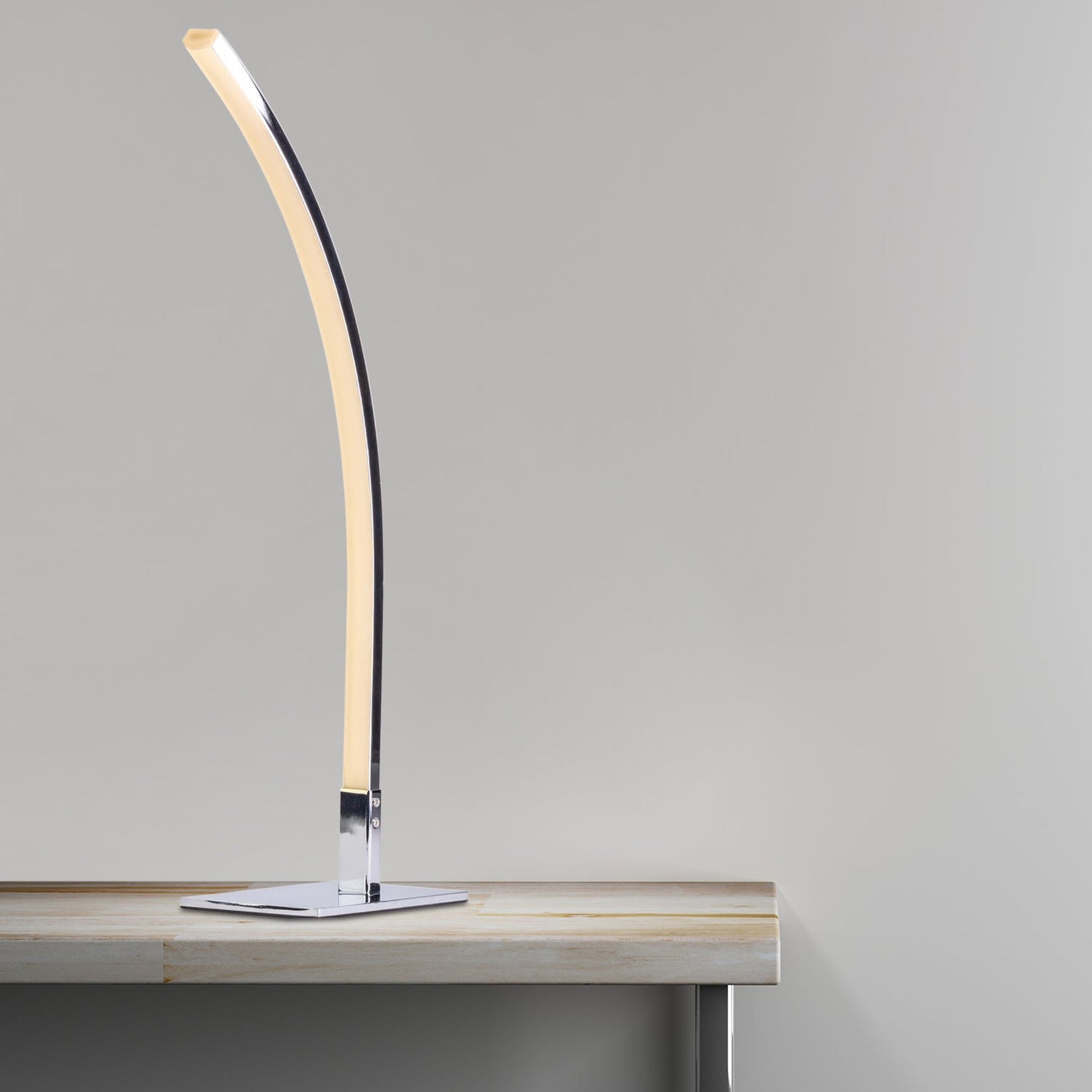 Modern Arc Design Table Lamp - LED Strip | 6W Chrome LED Lamp by Finesse Decor