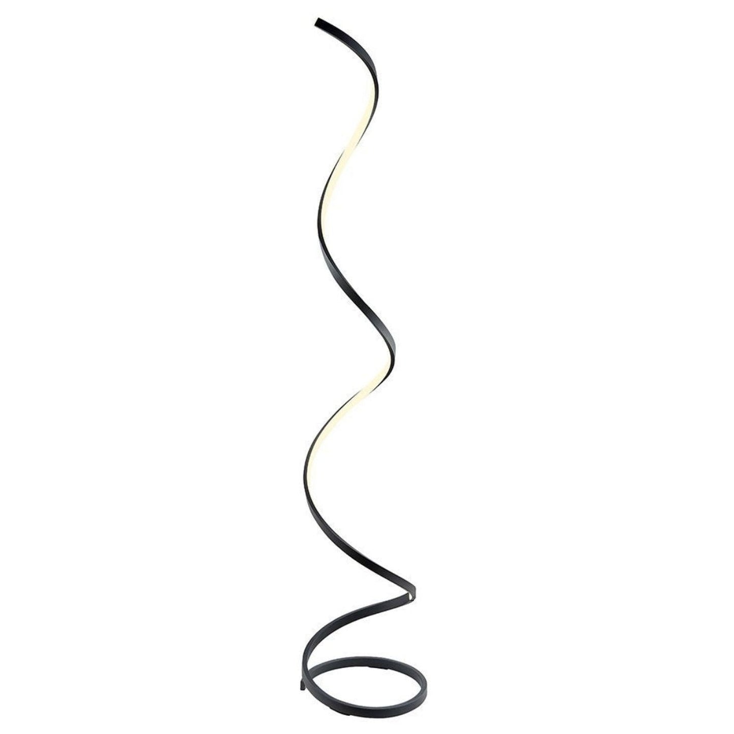 Modern LED Spiral Floor Lamp - Matte Black | 63" Neutral White Lighting for Contemporary Spaces