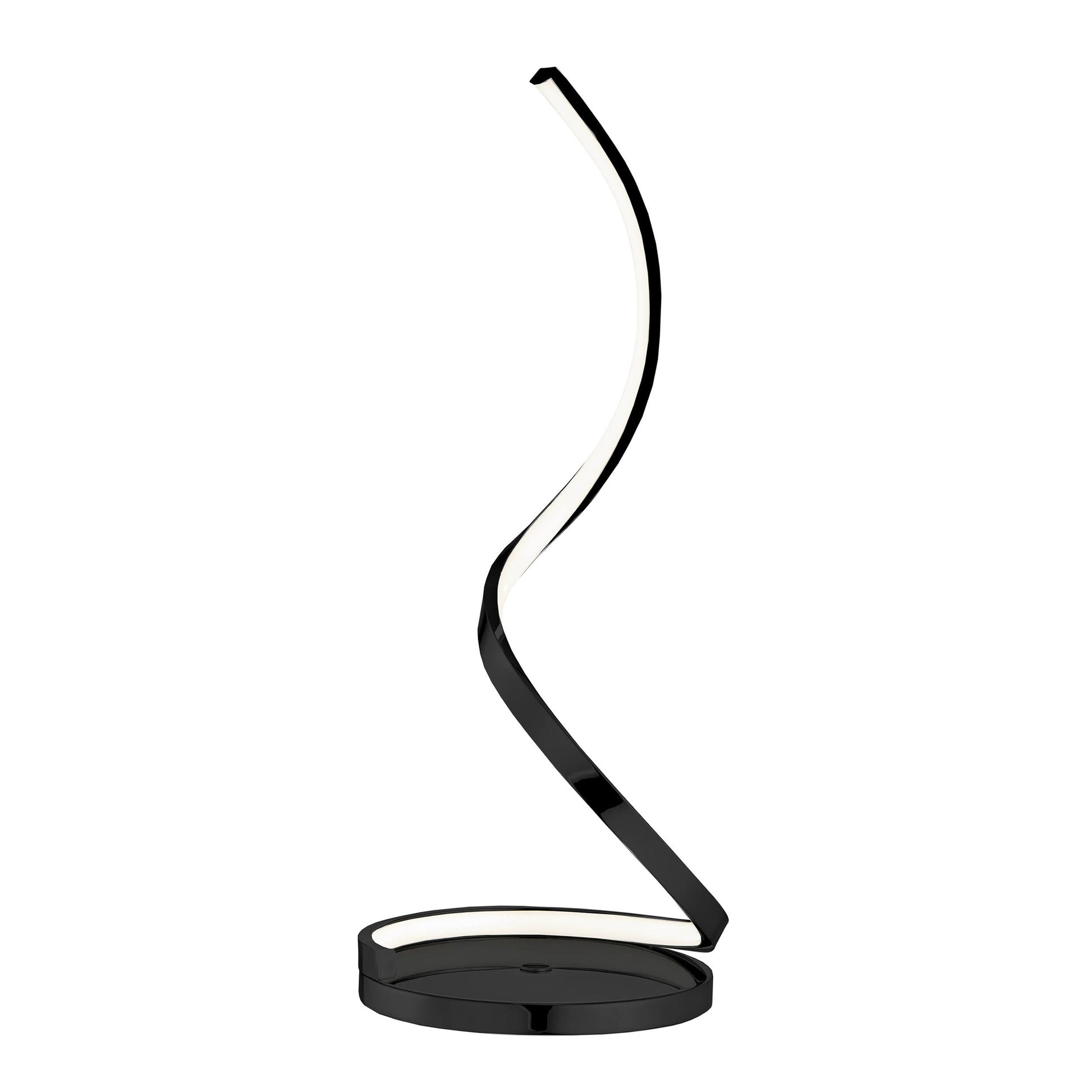 Modern Spiral Integrated LED Dimmable Table Lamp - Black | Contemporary 31" Tall Lighting