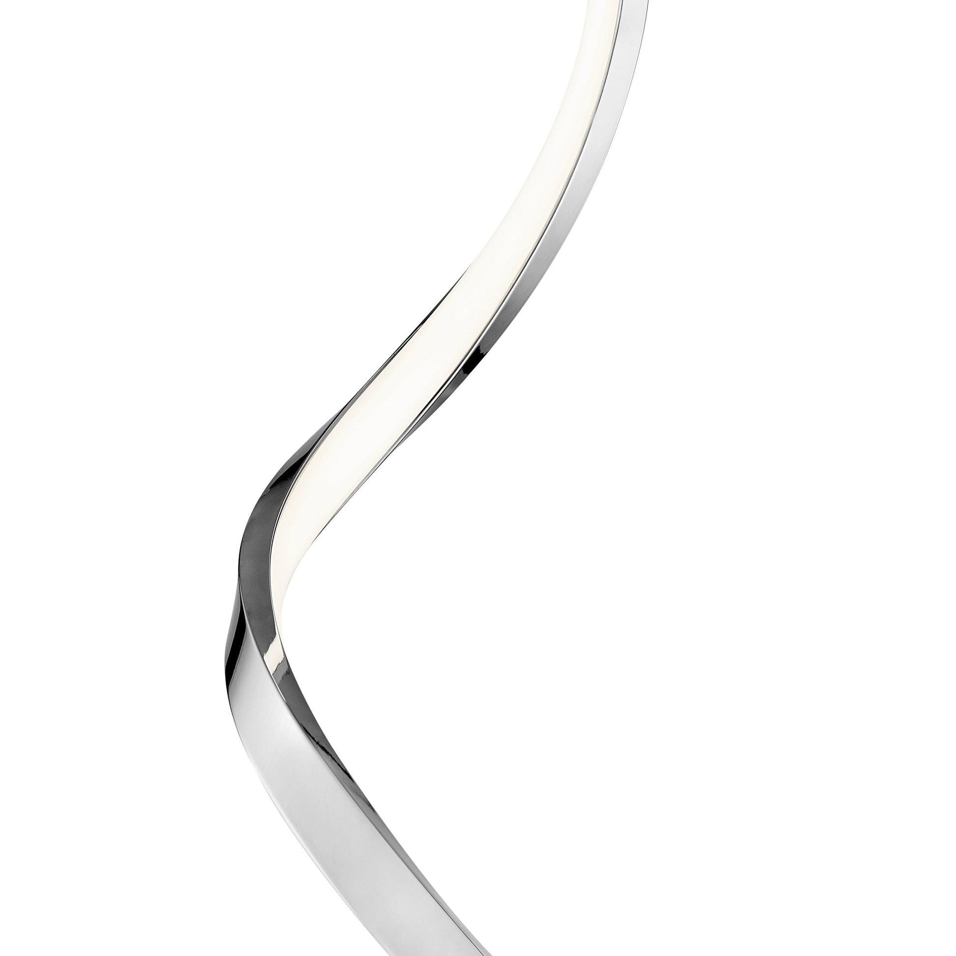 Modern Spiral Integrated LED Table Lamp - Chrome | Dimmable 31" Tall Contemporary Light