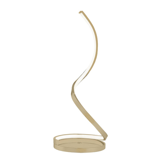 Modern Spiral Integrated LED Table Lamp - Gold | 31" Tall Dimmable Contemporary Lighting