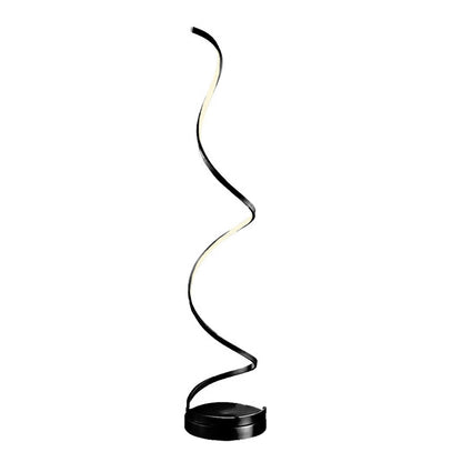 Modern Spiral LED 61" Black Floor Lamp | Dimmable LED Strip Lighting for Contemporary Spaces