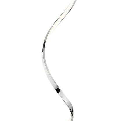 Modern Spiral LED 61" Chrome Floor Lamp | Dimmable LED Strip Lighting for Contemporary Spaces