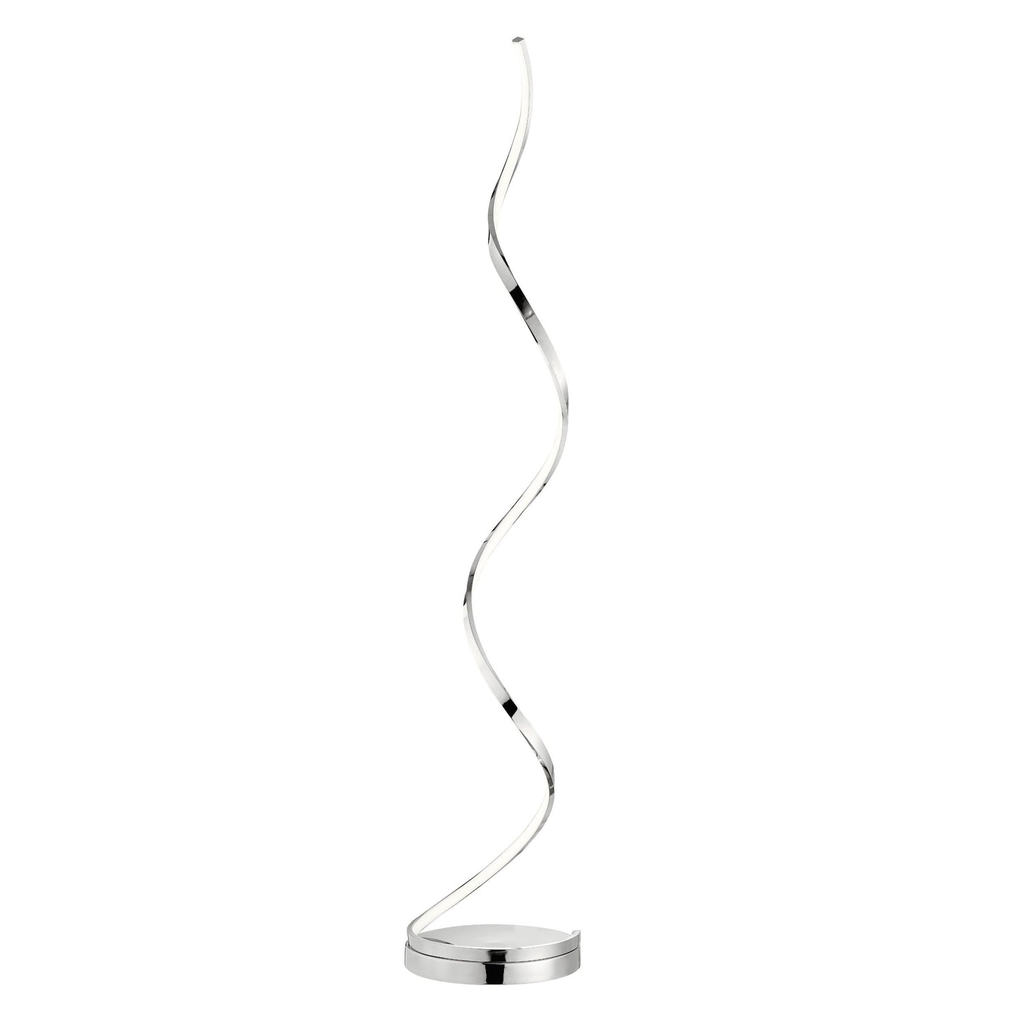 Modern Spiral LED 61" Chrome Floor Lamp | Dimmable LED Strip Lighting for Contemporary Spaces