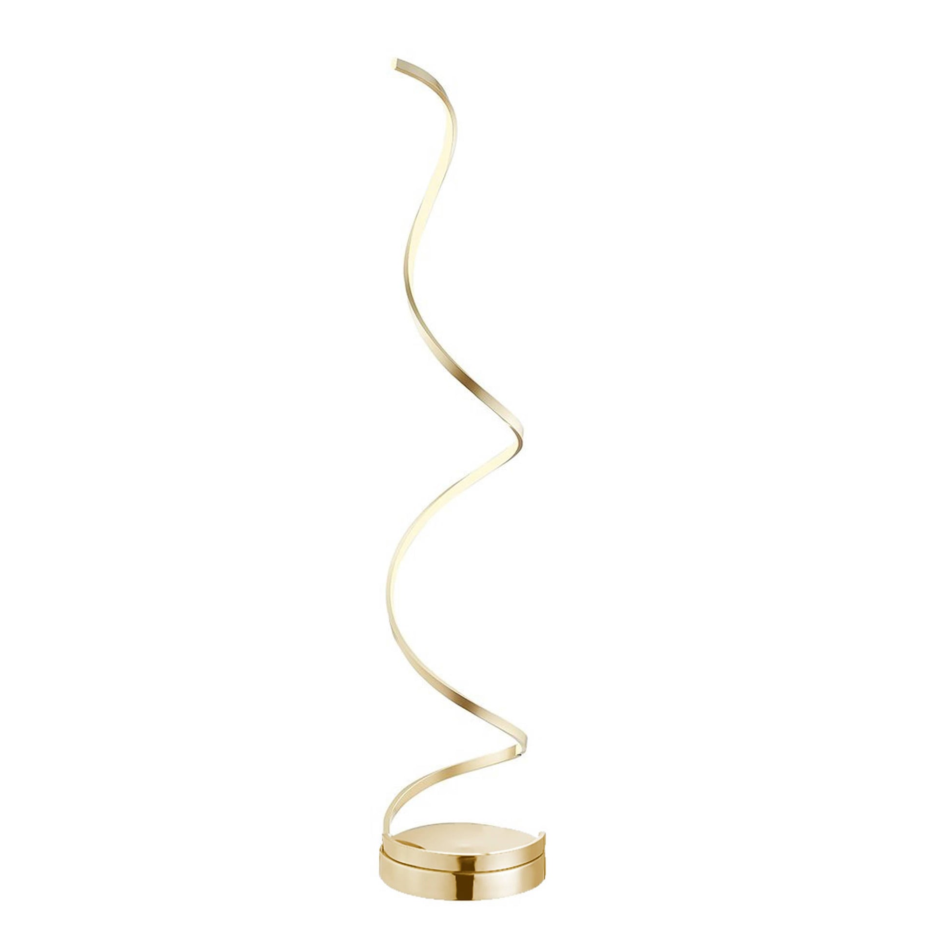 Modern Spiral LED 61" Gold Floor Lamp | Dimmable LED Strip Lighting for Contemporary Spaces