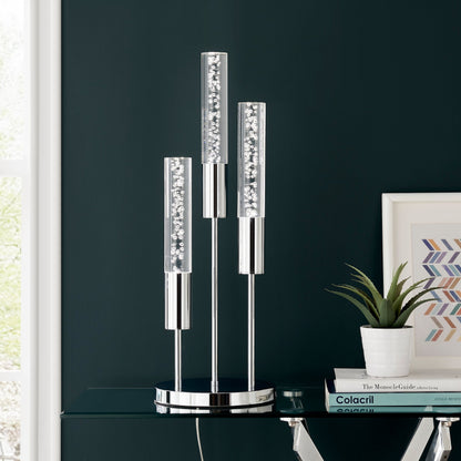 Modern Table Lamp with Acrylic Tubes - 3 Light | Chrome Finish with LED GU10 Bulbs