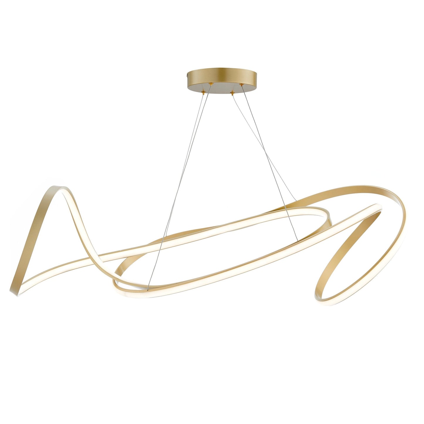 Moscow LED Chandelier - Gold Finish, Adjustable Hanging Length, and Dimmable LED Lighting