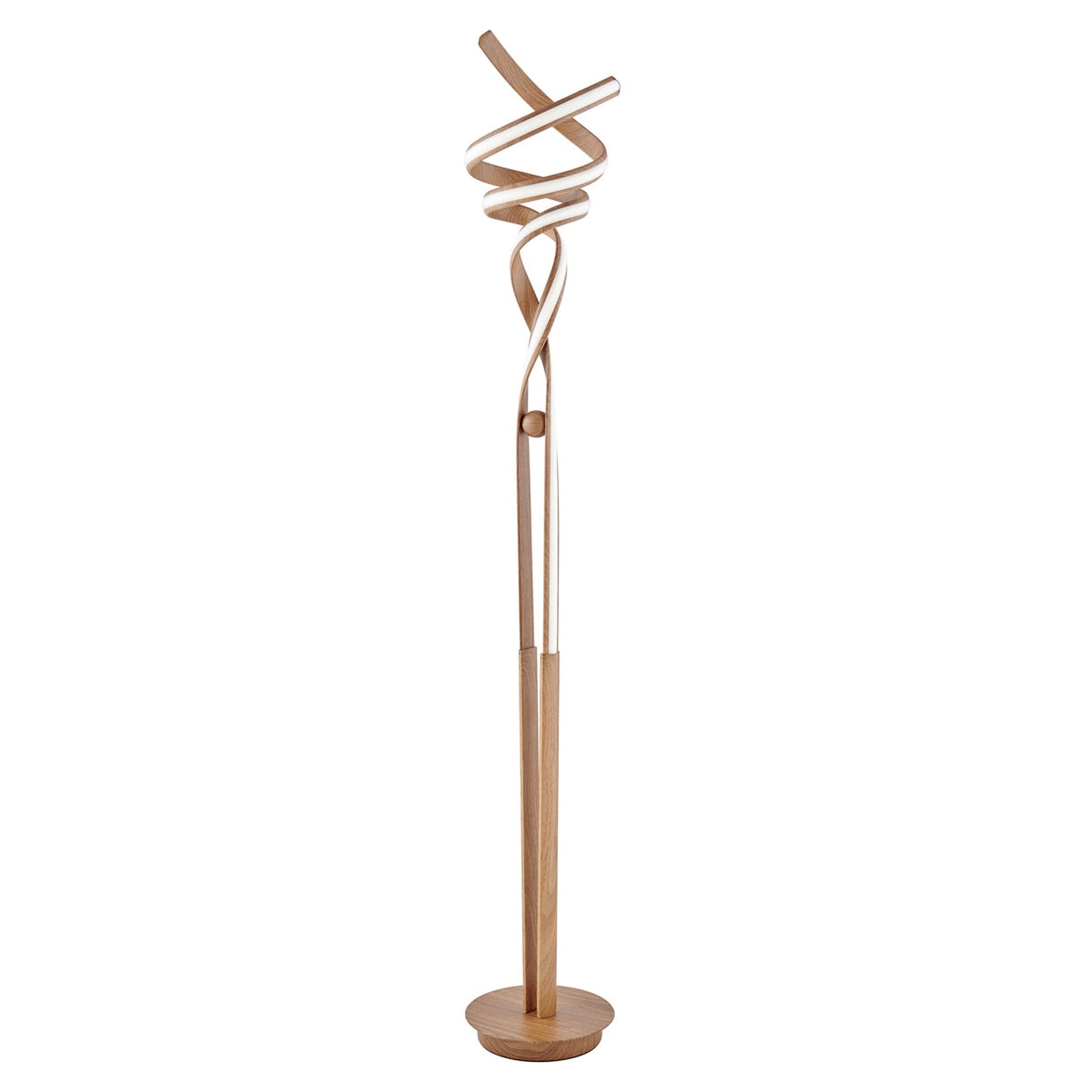 Munich LED 63" Floor Lamp - Light Wood | Dimmable Modern Lighting with Foot Switch