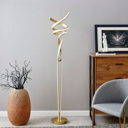 Munich LED 63" Floor Lamp - Sandy Gold | Dimmable Modern Lighting with Foot Switch