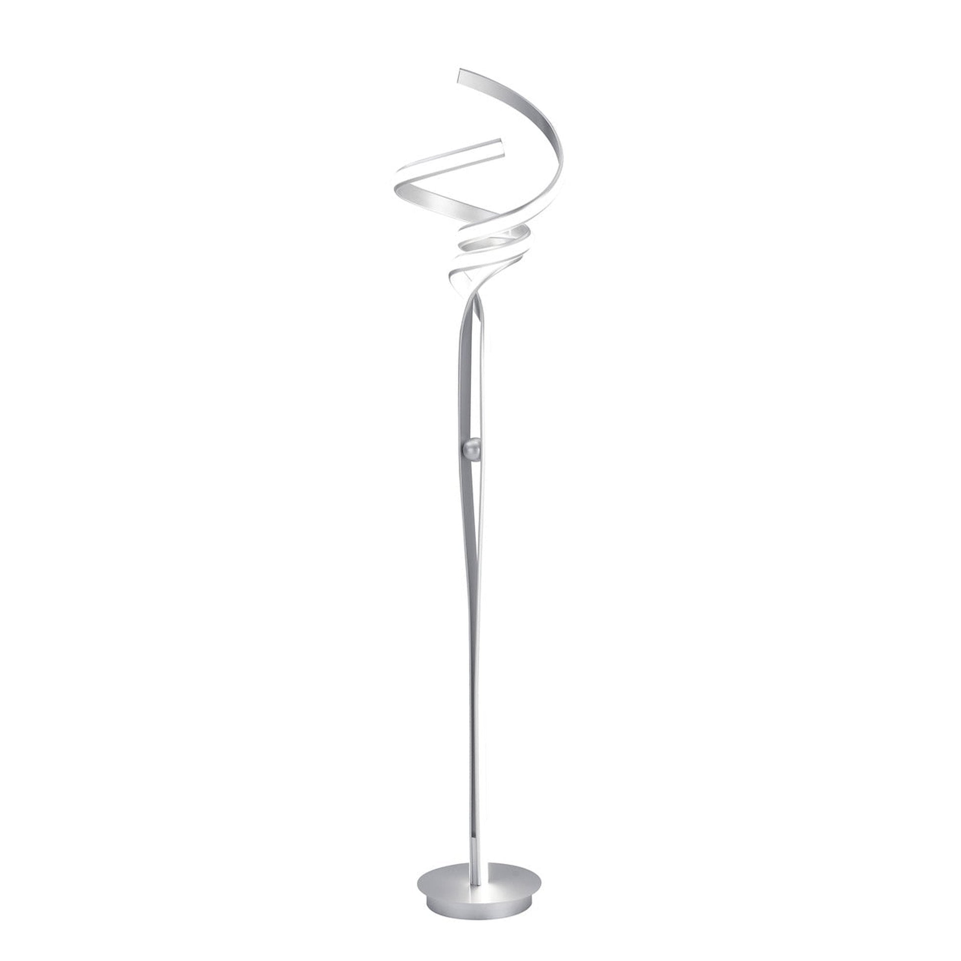 Munich LED 63" Floor Lamp - Silver | Dimmable Modern Lighting with Foot Switch