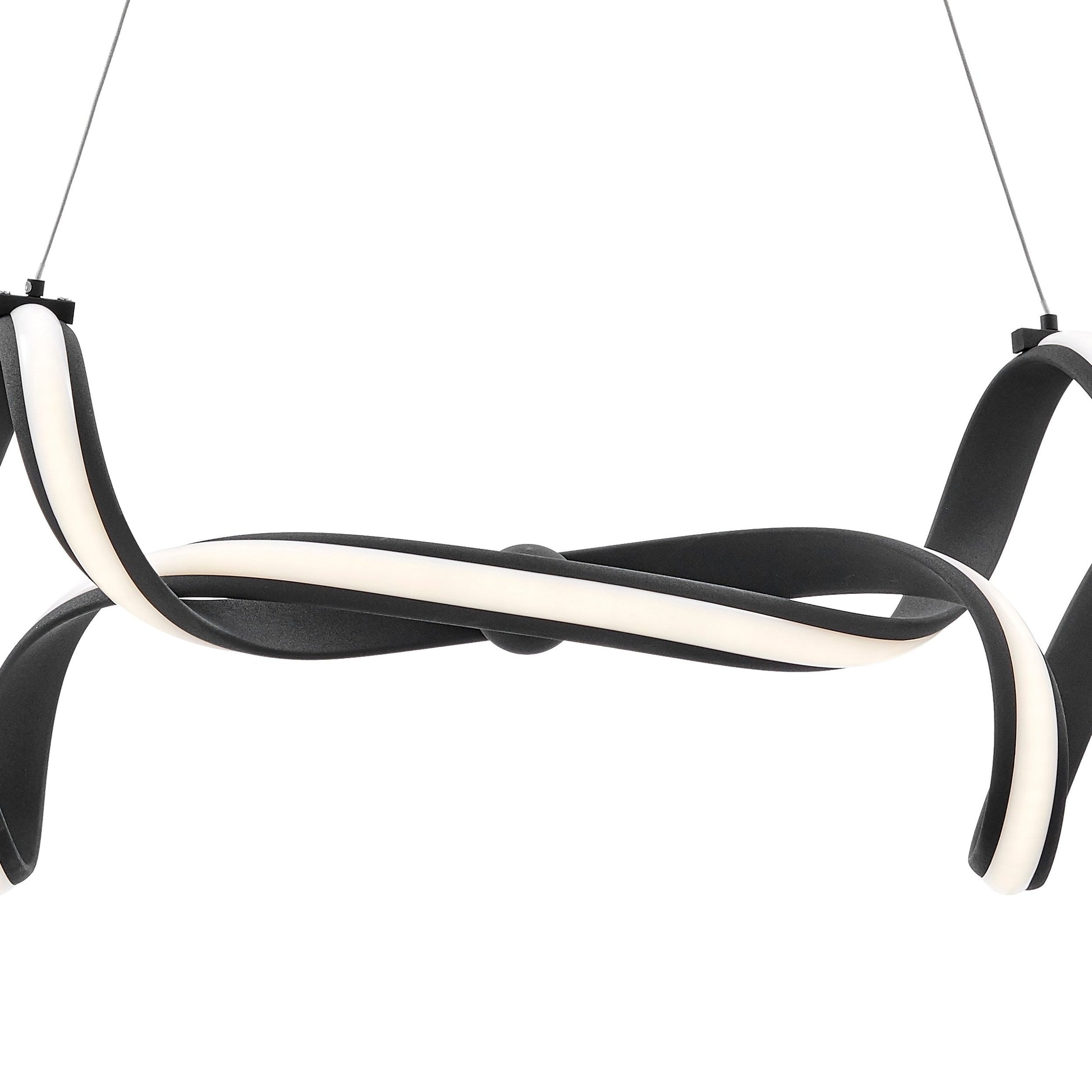 Munich LED Horizontal Chandelier - Black Finish, Adjustable Hanging Length, and Dimmable LED Lighting