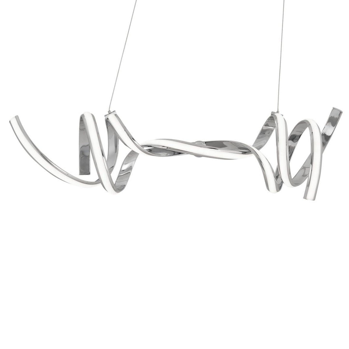 Munich LED Horizontal Chandelier - Chrome Finish, Adjustable Hanging Length, and Dimmable LED Lighting