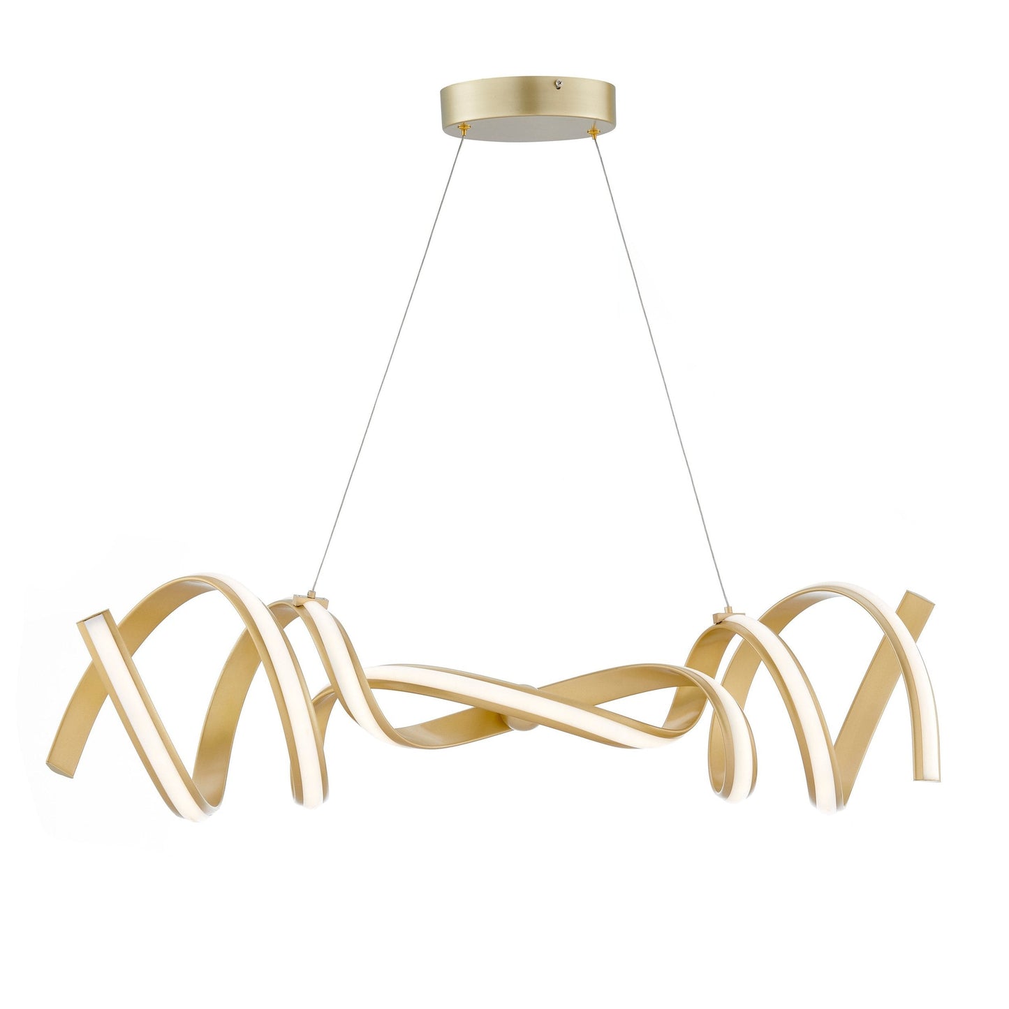 Munich LED Horizontal Chandelier - Gold Finish, Adjustable Hanging Length, and Dimmable LED Lighting