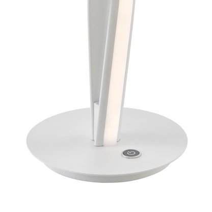 Munich White LED Table Lamp - Natural White LED Strip with Touch Dimmer | 28W Aluminum Silica Lamp by Finesse Decor