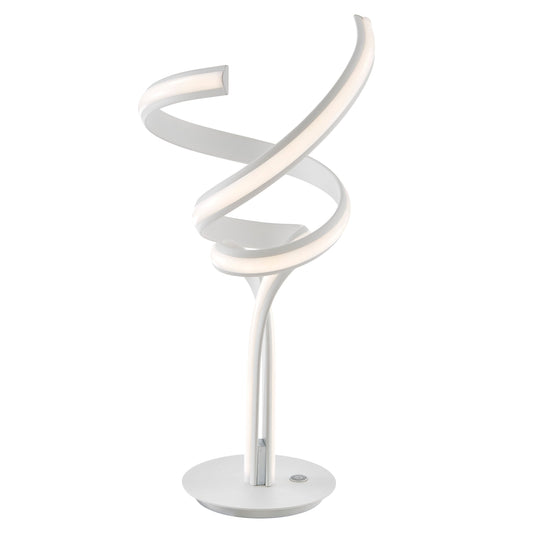 Munich White LED Table Lamp - Natural White LED Strip with Touch Dimmer | 28W Aluminum Silica Lamp by Finesse Decor