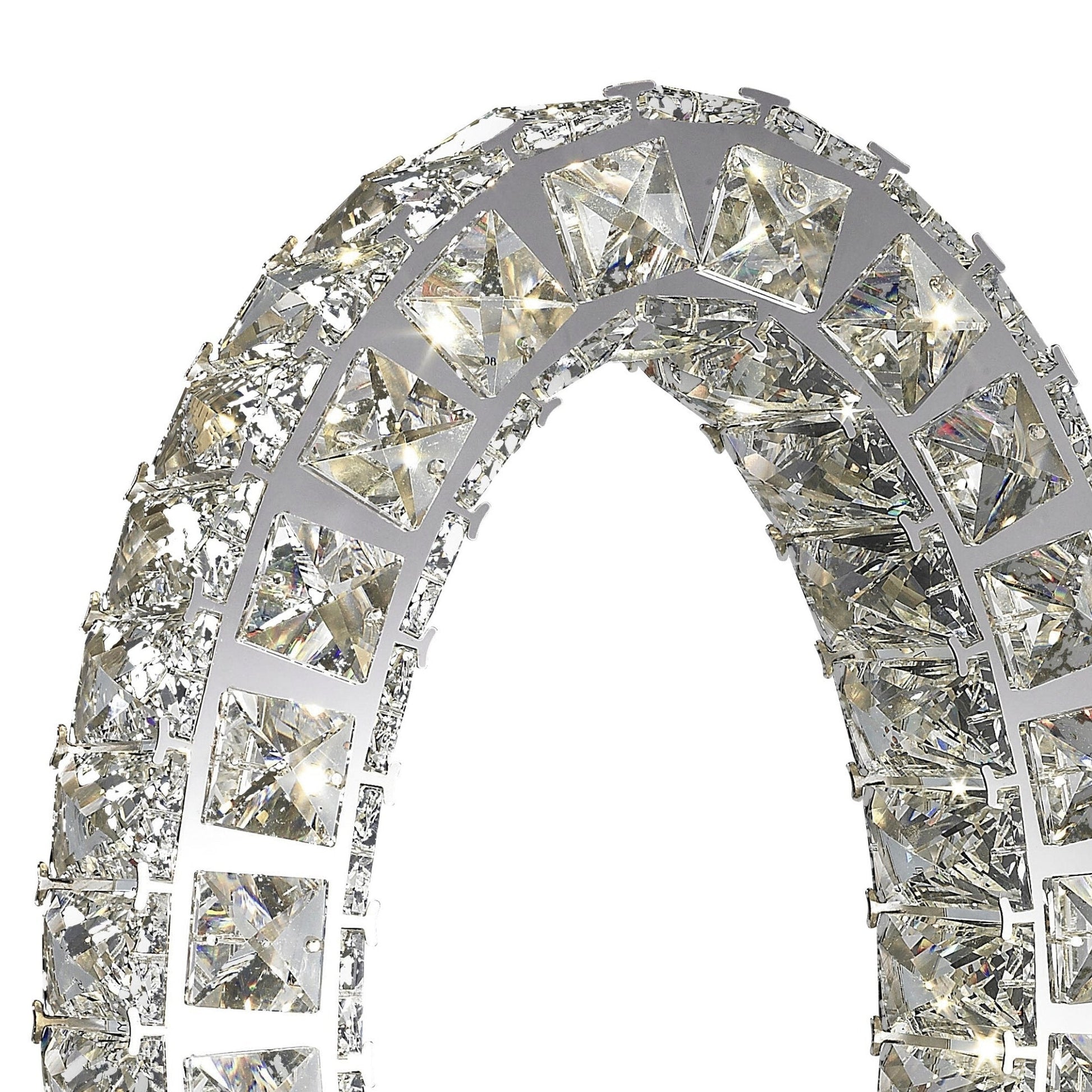 Oval Crystal Extravaganza 17.5" Table Lamp | Dimmable LED Strip with High-End Crystals