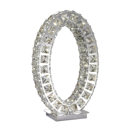 Oval Crystal Extravaganza 17.5" Table Lamp | Dimmable LED Strip with High-End Crystals