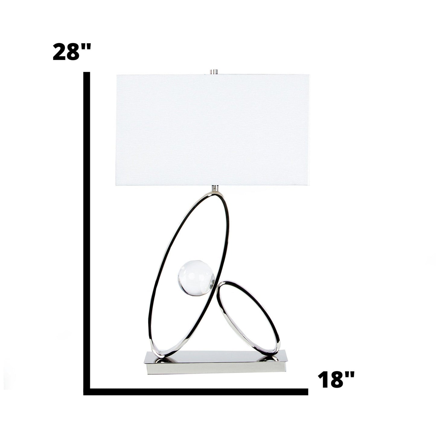 Ovals in Crystal Table Lamp - 1 Light | Elegant Lamp with White Linen Shade