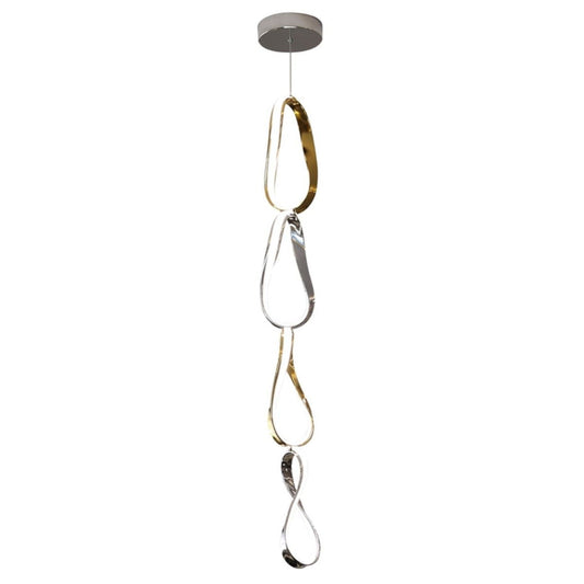 Prague Vertical Chandelier - Gold & Chrome, 4-Link Modern LED Chandelier