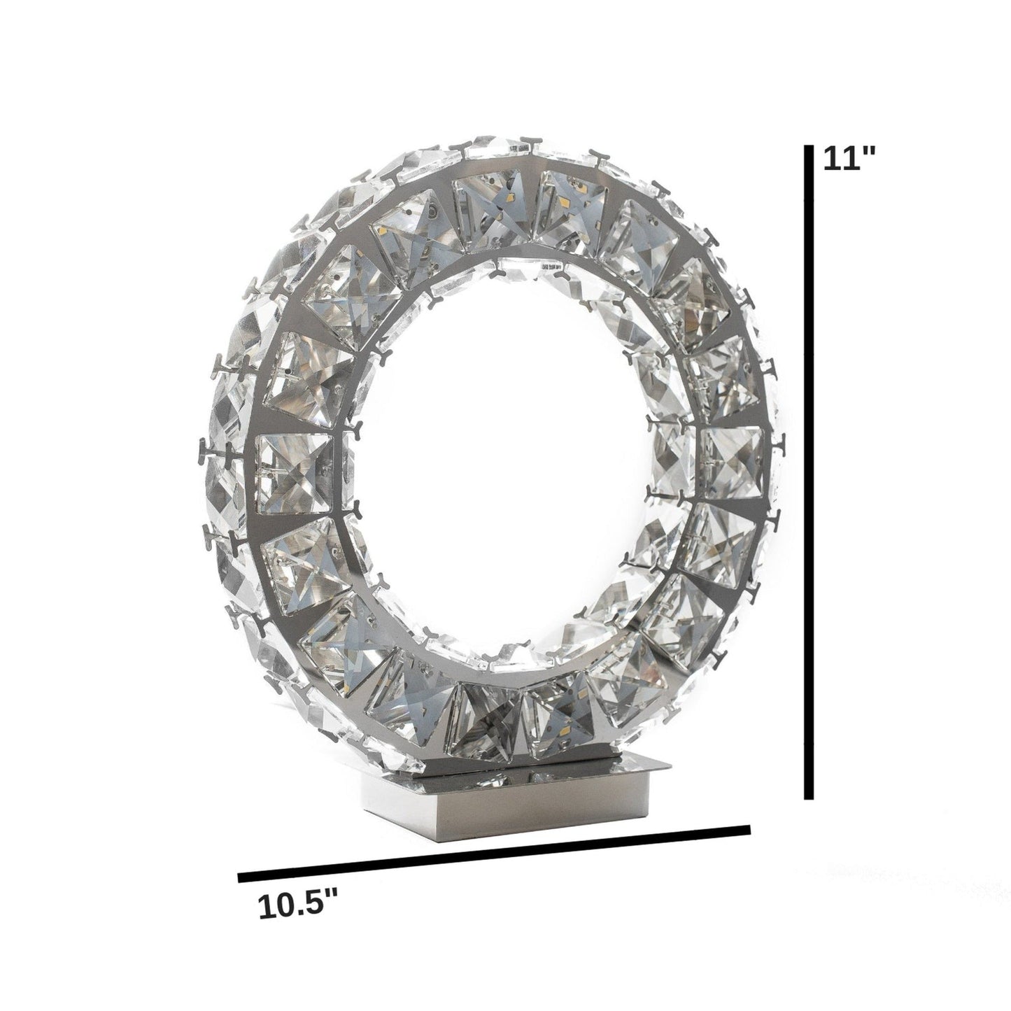 Round Crystal Extravaganza 11" Table Lamp | Dimmable LED Strip with High-End Crystals