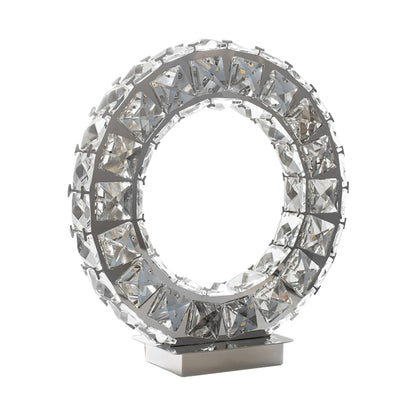 Round Crystal Extravaganza 11" Table Lamp | Dimmable LED Strip with High-End Crystals