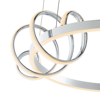 Salzburg Round LED Integrated Chandelier - Chrome, Adjustable with CCT Lighting