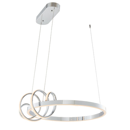 Salzburg Round LED Integrated Chandelier - Chrome, Adjustable with CCT Lighting