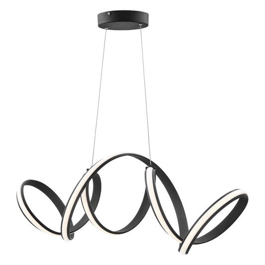 Seville LED Horizontal Chandelier - Black Finish, Adjustable Hanging Length, and Dimmable LED Lighting