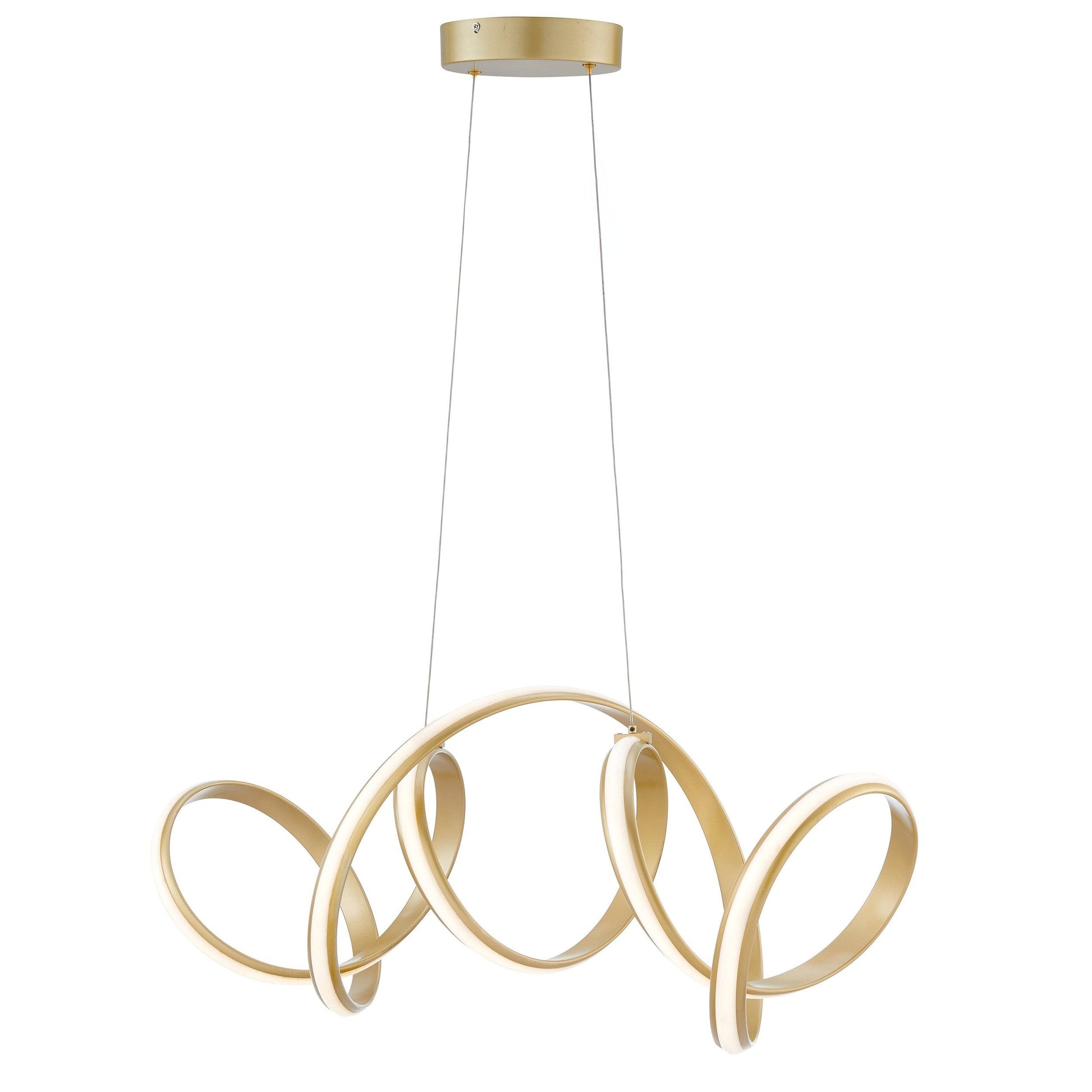 Seville LED Horizontal Chandelier - Gold Finish, Adjustable Hanging Length, and Dimmable LED Lighting