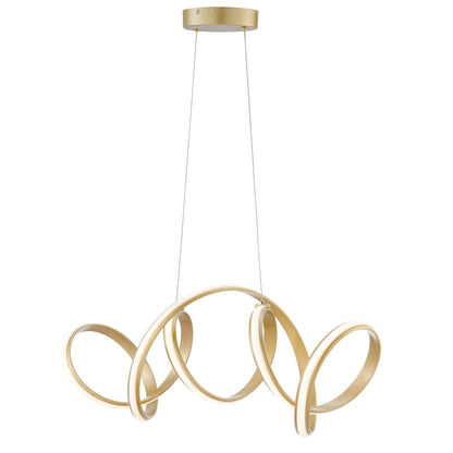 Seville LED Horizontal Chandelier - Gold Finish, Adjustable Hanging Length, and Dimmable LED Lighting