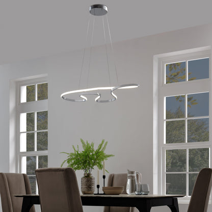 Shanghai LED Adjustable Chandelier - Chrome Finish, Modern Design with Dimmable LED Lighting