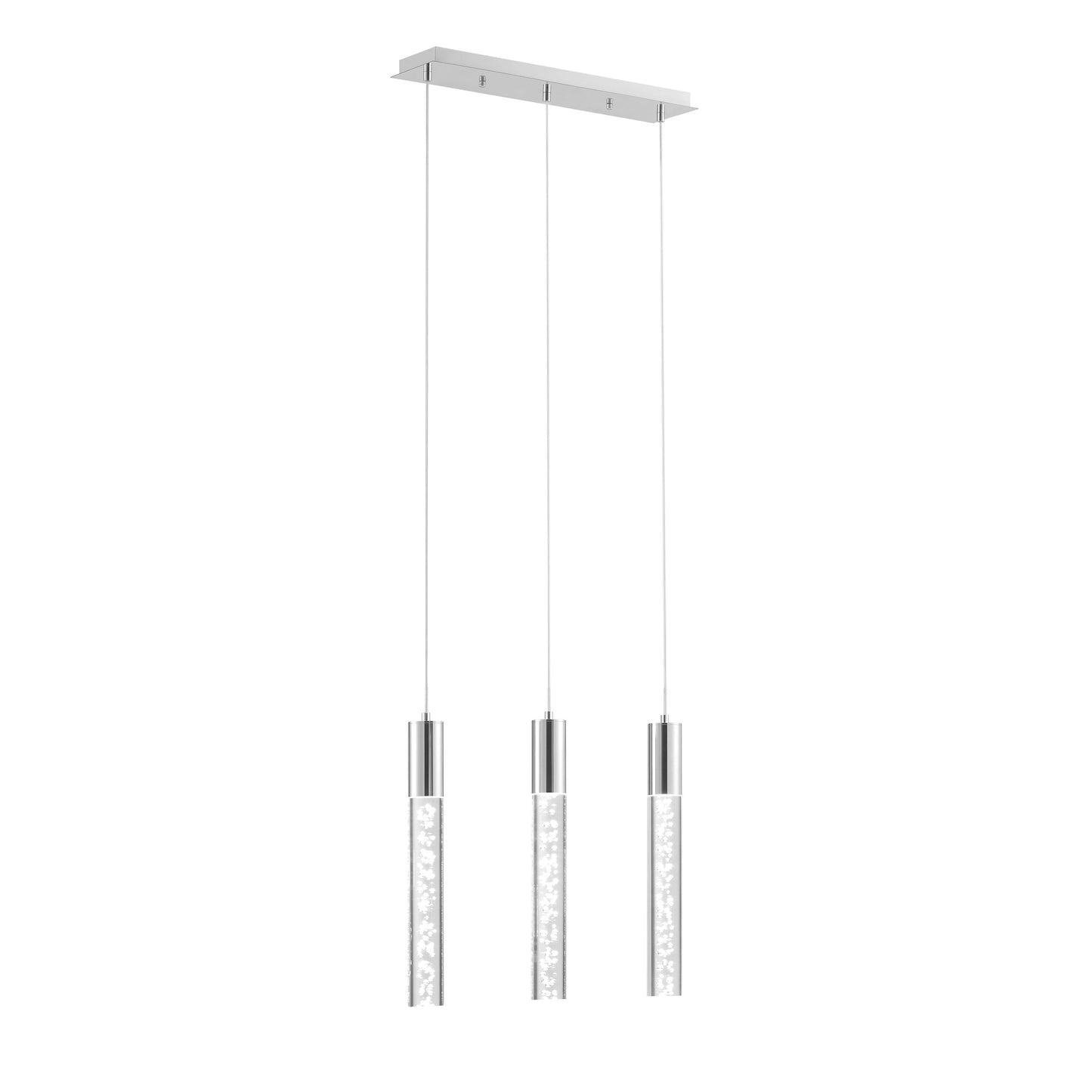 Sparkling Night Cylinder 3-Light Chandelier - Modern Design with Adjustable Hanging Length