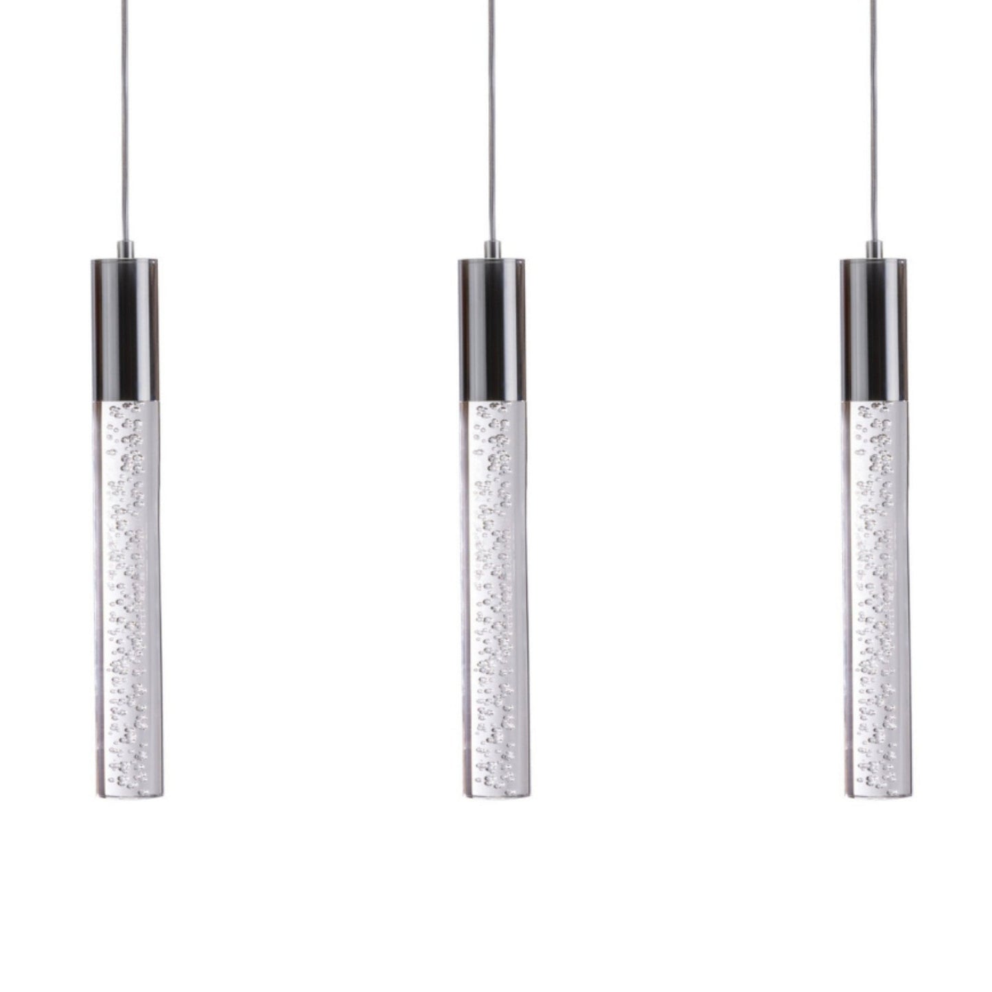 Sparkling Night Cylinder 3-Light Chandelier - Modern Design with Adjustable Hanging Length