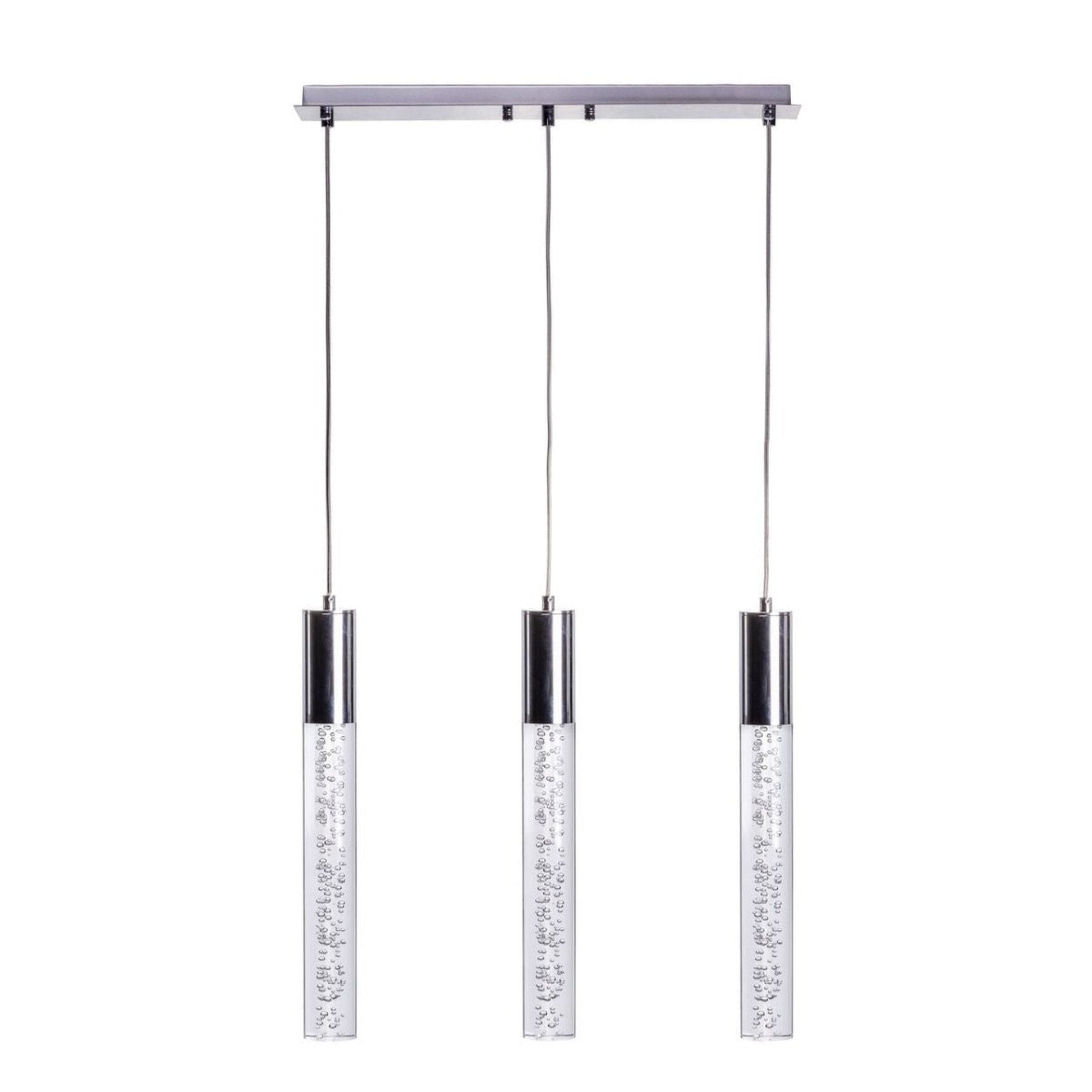 Sparkling Night Cylinder 3-Light Chandelier - Modern Design with Adjustable Hanging Length