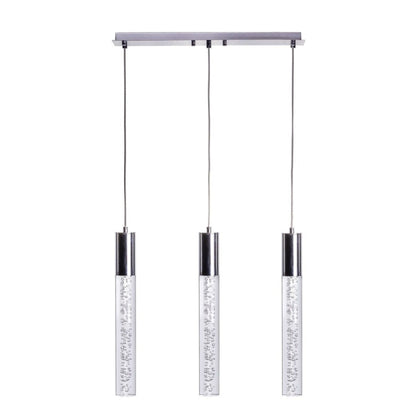 Sparkling Night Cylinder 3-Light Chandelier - Modern Design with Adjustable Hanging Length