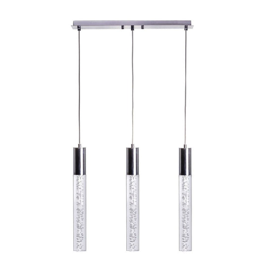 Sparkling Night Cylinder 3-Light Chandelier - Modern Design with Adjustable Hanging Length