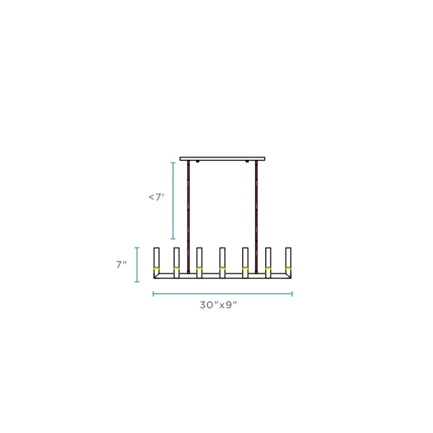 Sparkling Night LED Rectangular Chandelier - 16 Lights, Adjustable Height, Chrome Finish