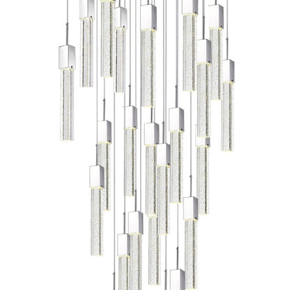 Sparkling Night Vertical XL 25-Light Chandelier - Extra Large Crystal Pendants with Adjustable Hanging Length