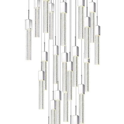 Sparkling Night Vertical XL 25-Light Chandelier - Extra Large Crystal Pendants with Adjustable Hanging Length