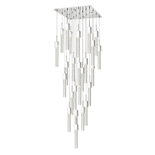 Sparkling Night Vertical XL 25-Light Chandelier - Extra Large Crystal Pendants with Adjustable Hanging Length