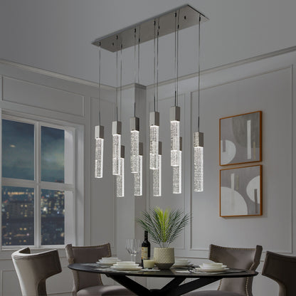 Sparkling Night XL 10-Light Chandelier - Extra Large Crystal Pendants with Chrome Finish