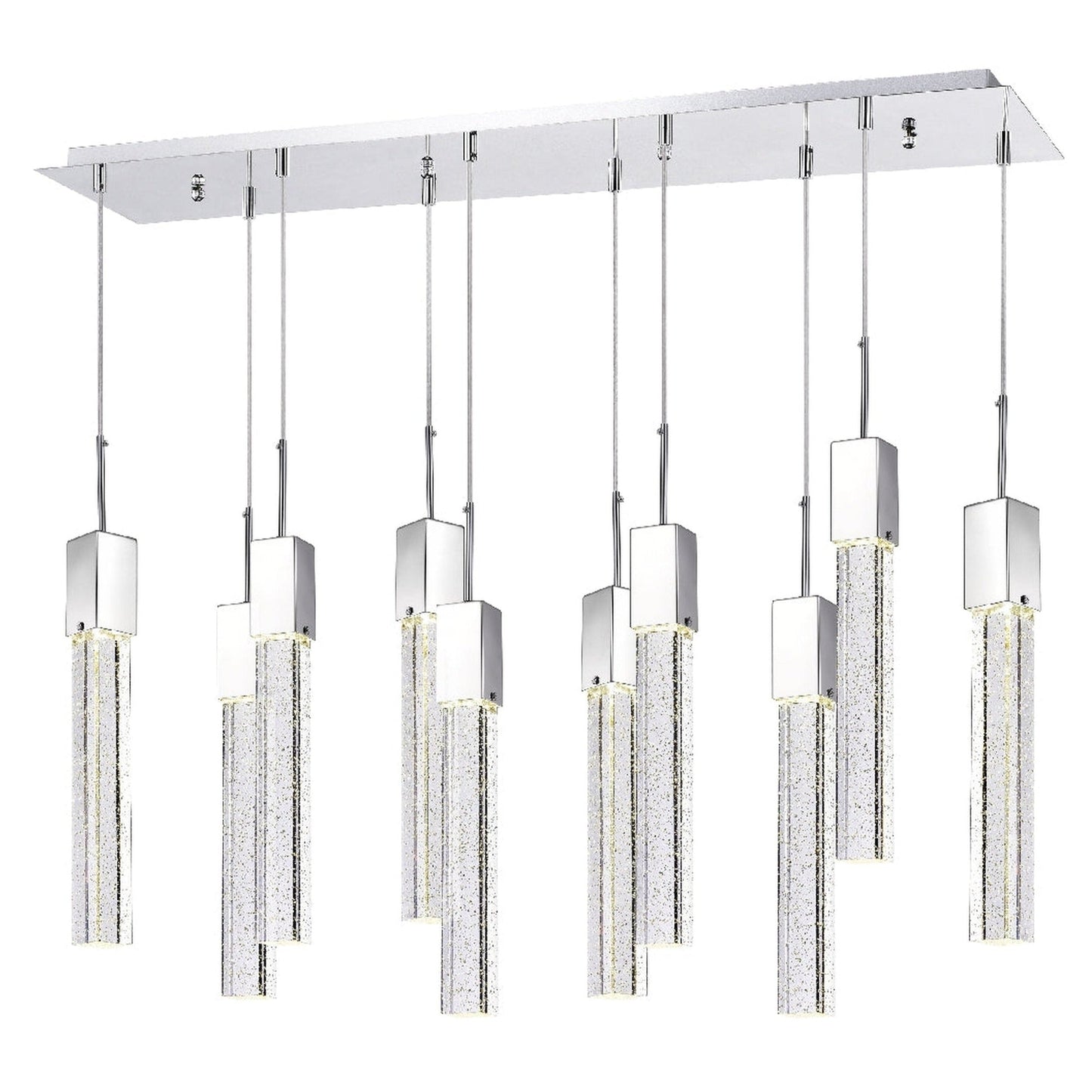 Sparkling Night XL 10-Light Chandelier - Extra Large Crystal Pendants with Chrome Finish