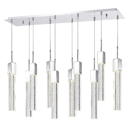 Sparkling Night XL 10-Light Chandelier - Extra Large Crystal Pendants with Chrome Finish