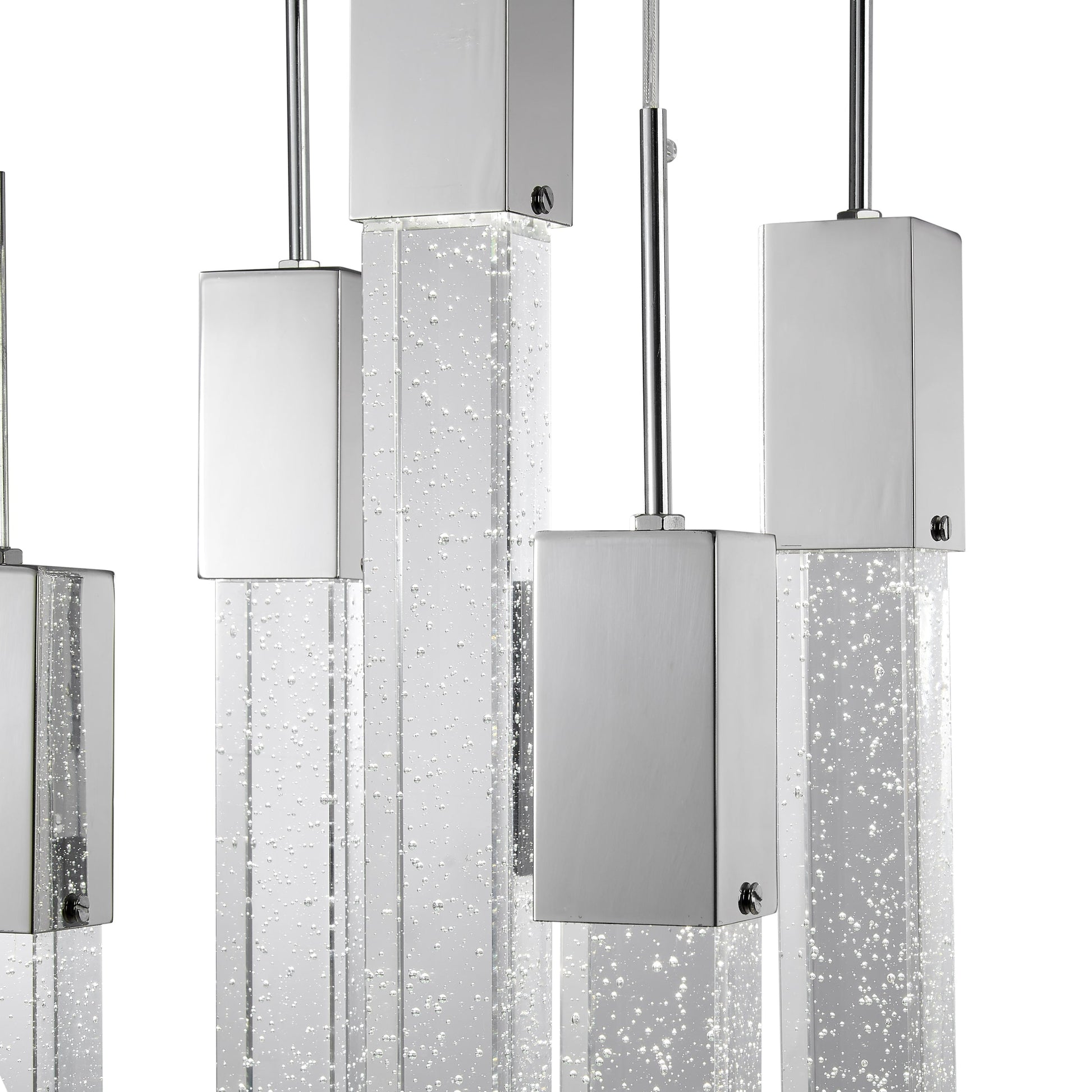 Sparkling Night XL 5-Light Chandelier - Extra Large Crystal Pendants with Chrome Finish