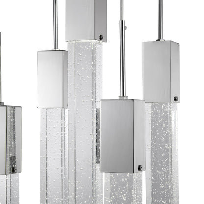 Sparkling Night XL 5-Light Chandelier - Extra Large Crystal Pendants with Chrome Finish