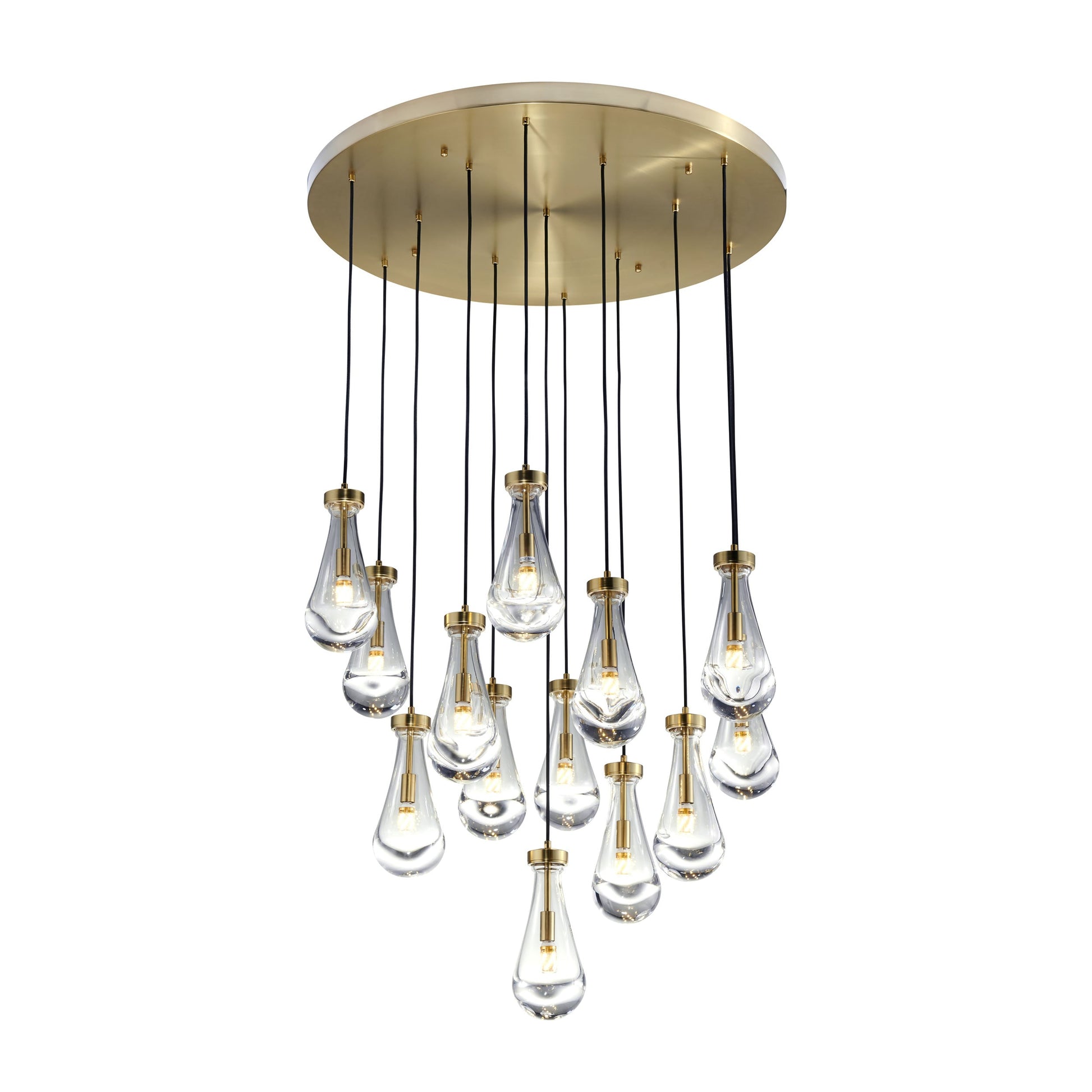 Strozzi Symphony 13-Light 36" Chandelier - Hand-Blown Pendants, Elegant LED Illumination