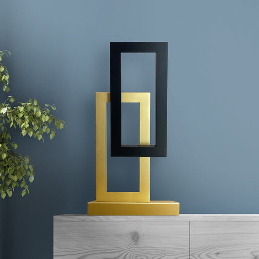 Satin Black & Satin Gold Table Lamp