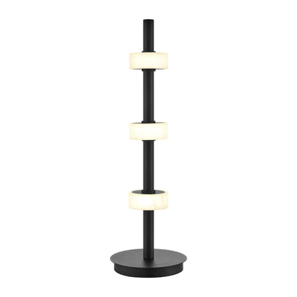 Aluminum and Spanish Alabaster Table Lamp // Black