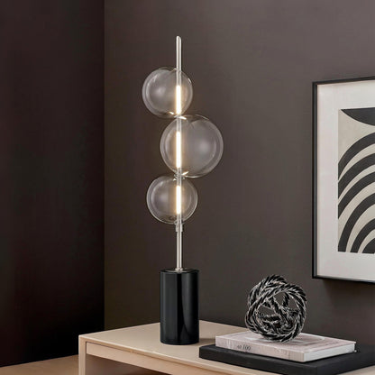 Aluminum and Glass Table Lamp // Satin Nickel